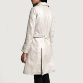 Moonlight Silver Leather Trench Coat